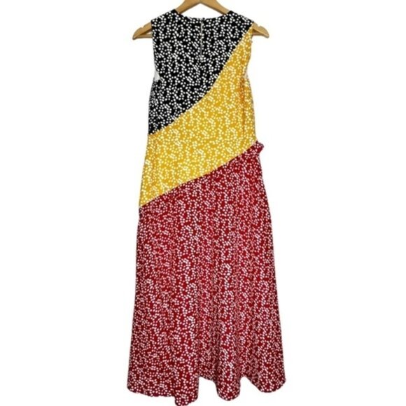 NWT SALONI Agnes Colorblock Midi Silk Dress Women Size 10 - Picture 3 of 13